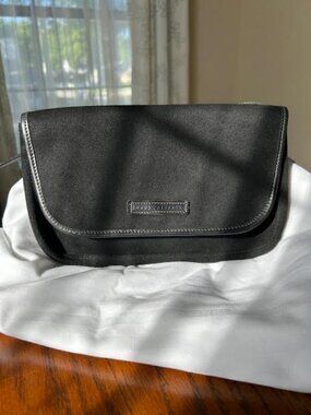 Dooney & Bourke Cabriolet Black Canvas Crossbody Bag Leather Trim Y2K